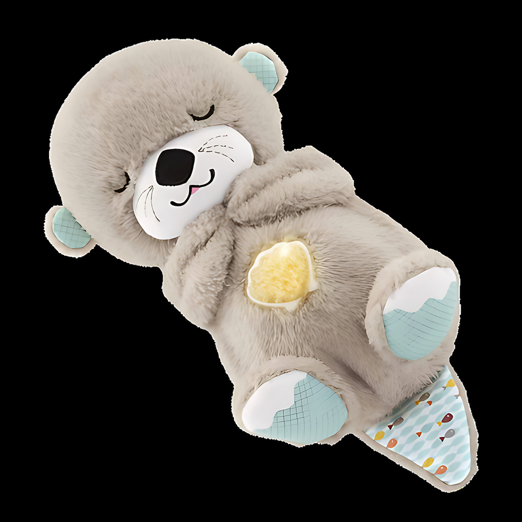 Peluche loutre à vibrations et sons doux, 30 cm, lavable