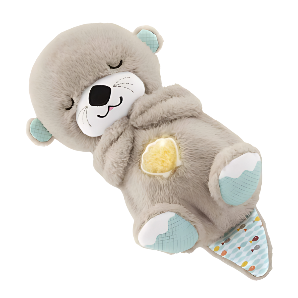 Peluche loutre à vibrations et sons doux, 30 cm, lavable