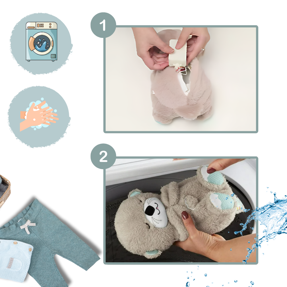 Peluche loutre à vibrations et sons doux, 30 cm, lavable