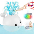 Jouet de bain baleine à jet d'eau et lumières LED, blanc