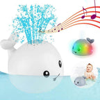 Jouet de bain baleine à jet d'eau et lumières LED, blanc