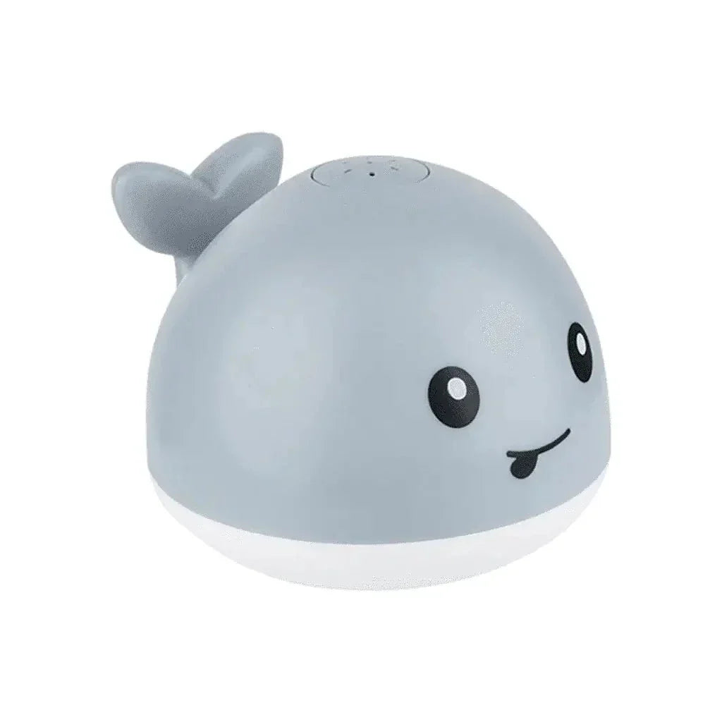 Jouet de bain baleine à jet d'eau et lumières LED, gris