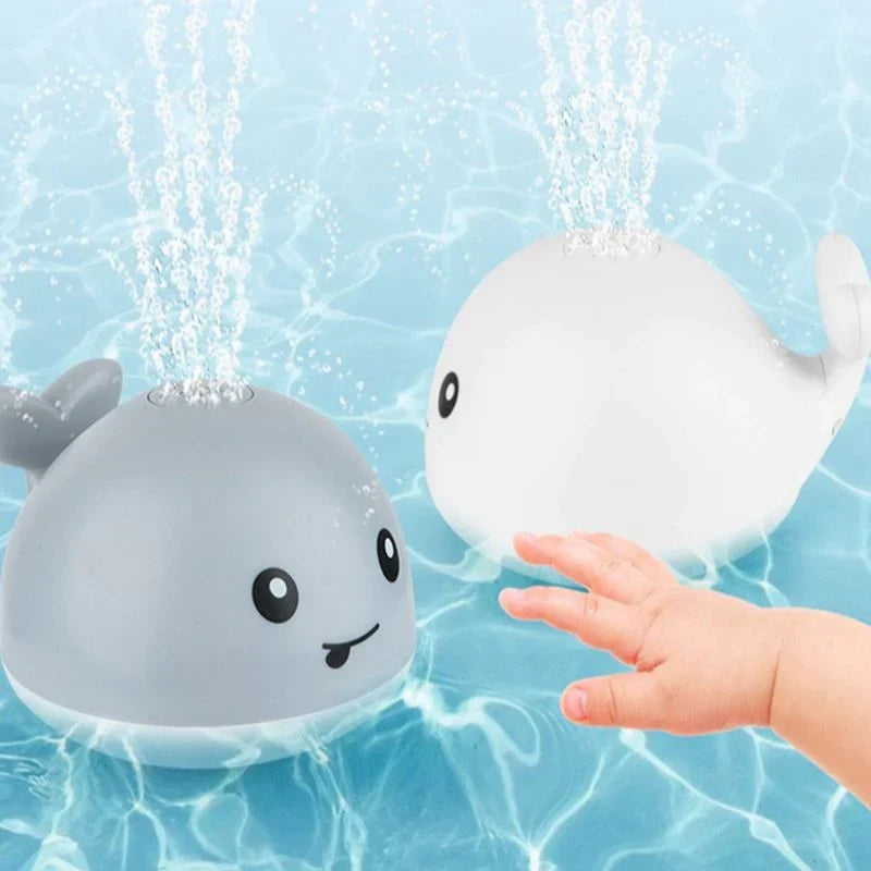Jouet de bain baleine à jet d'eau et lumières LED