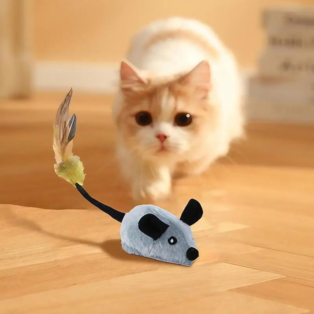 Souris électrique pour chat, jouet à piles en mouvement, gris