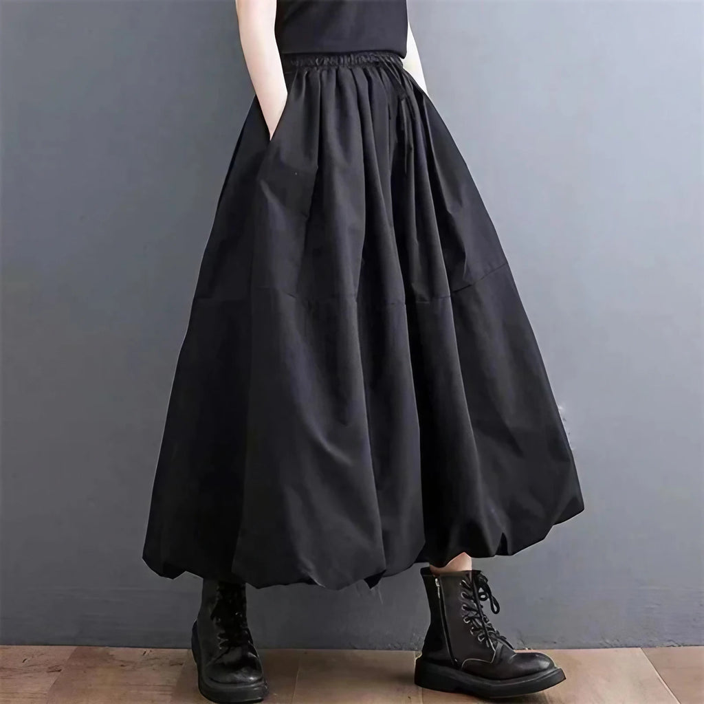 Jupe ballon noire femme à taille élastique, du S au XL