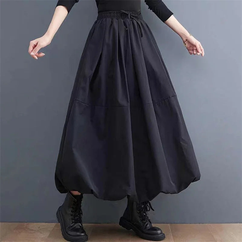 Jupe ballon noire femme à taille élastique, du S au XL