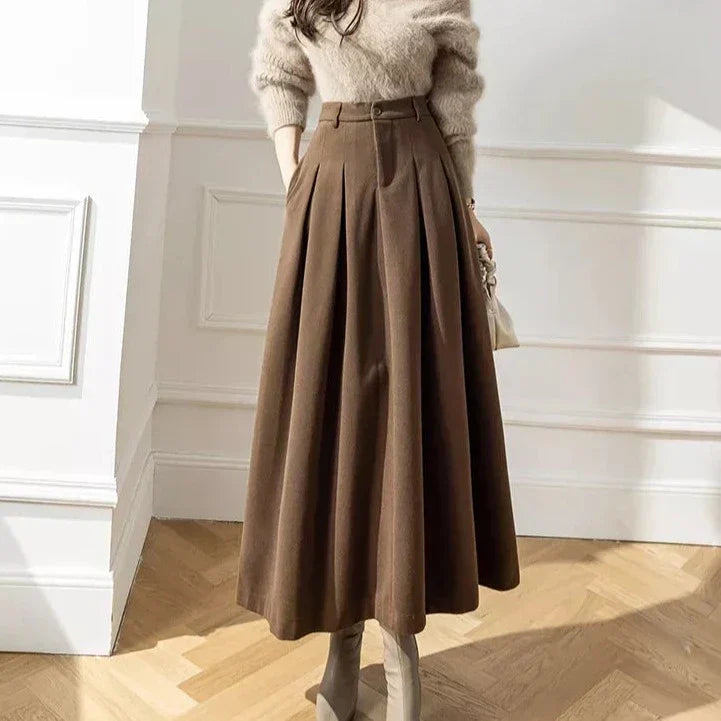 Jupe femme habillée, marron ou noir, du 32 au 46, marron