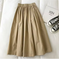Jupe ample femme taille haute, beige, noir ou bleu marine, beige