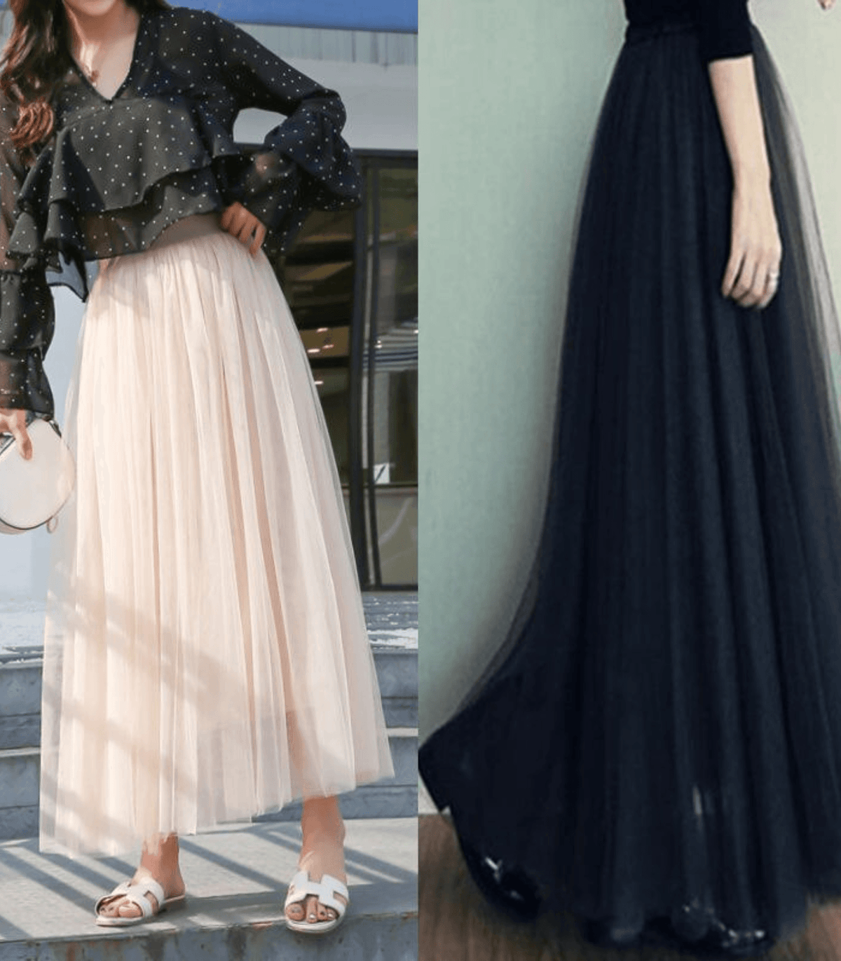 Jupe longue femme taille haute, longueur cheville, cinq coloris