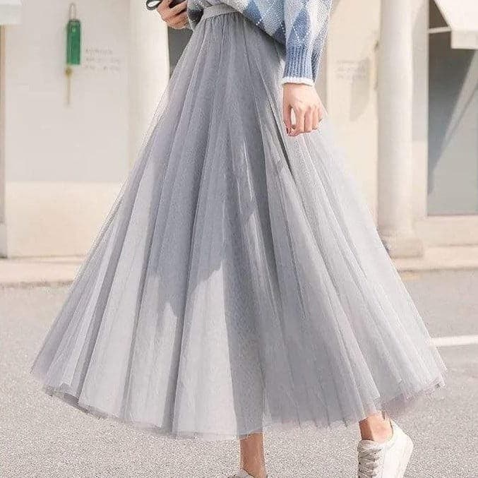 Jupe longue évasée femme, taille haute, du XS au 6XL
