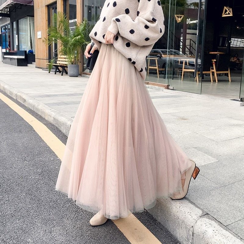 Jupe longue évasée femme, taille haute, du XS au 6XL