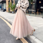 Jupe longue évasée femme, taille haute, du XS au 6XL