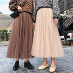 Jupe longue évasée femme, taille haute, du XS au 6XL