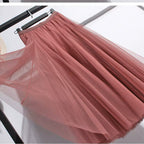 Jupe longue évasée femme, taille haute, du XS au 6XL