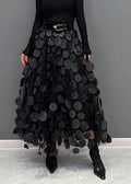 Jupe en tulle femme à pois, sept coloris, du S au 3XL, noir