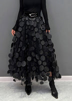 Jupe en tulle femme à pois, sept coloris, du S au 3XL, noir