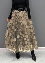Jupe en tulle femme à pois, sept coloris, du S au 3XL, kaki