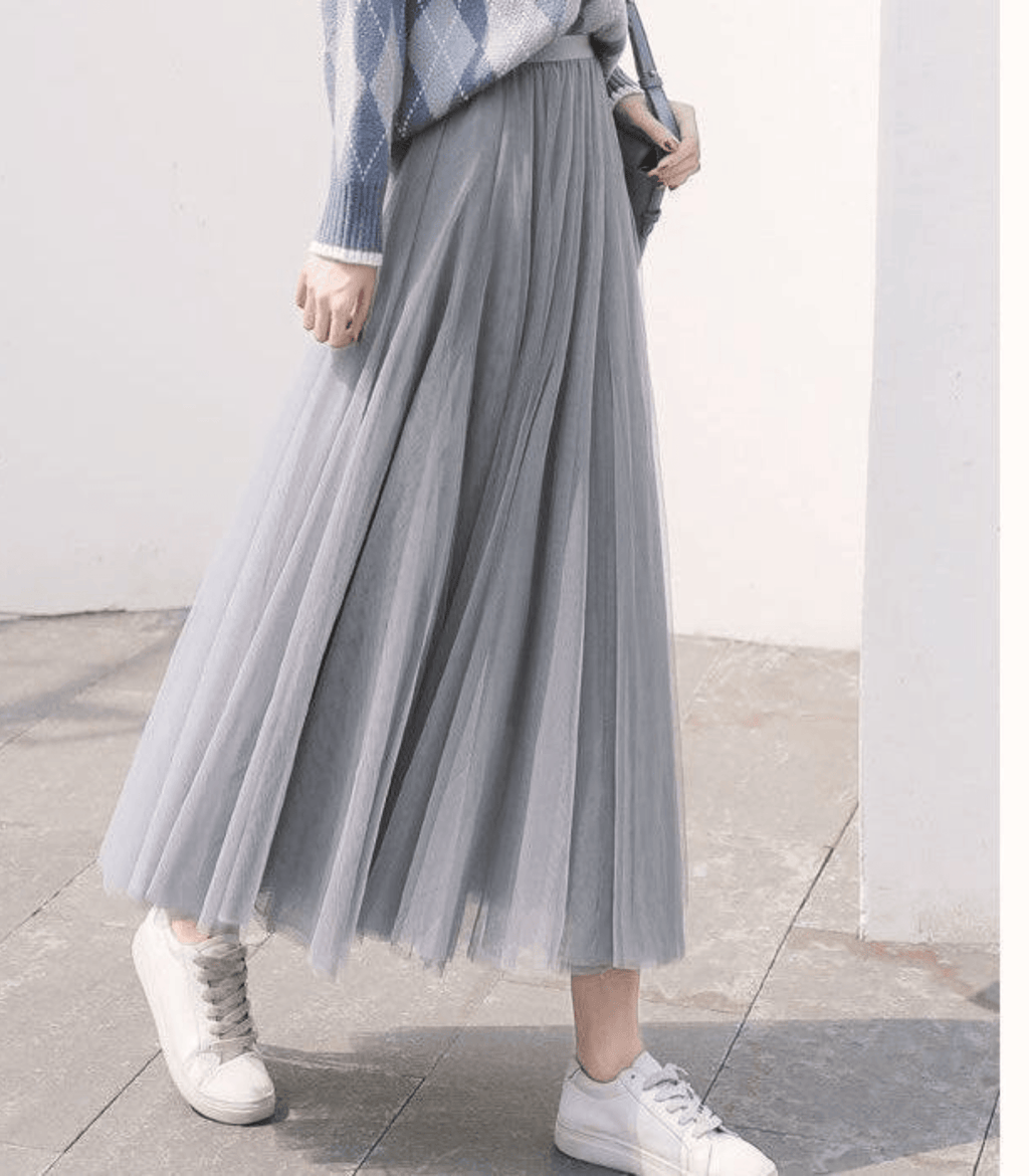Jupe en tulle femme, taille haute élastique, cinq coloris