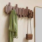 Porte-manteau mural en bois façon touches de piano, 3 à 8 crochets