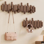 Porte-manteau mural en bois façon touches de piano, 3 à 8 crochets