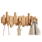 Porte-manteau mural en bois façon touches de piano, 3 à 8 crochets