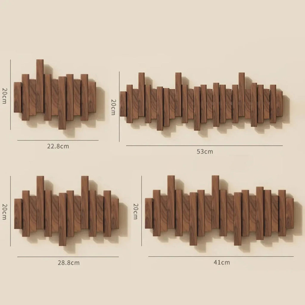 Porte-manteau mural en bois façon touches de piano, 3 à 8 crochets