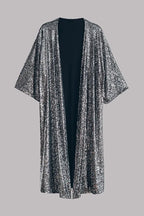 Kimono femme à paillettes, manches cloche, cinq coloris