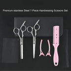 Kit de ciseaux de coiffure, coupe et effilage, avec étui
