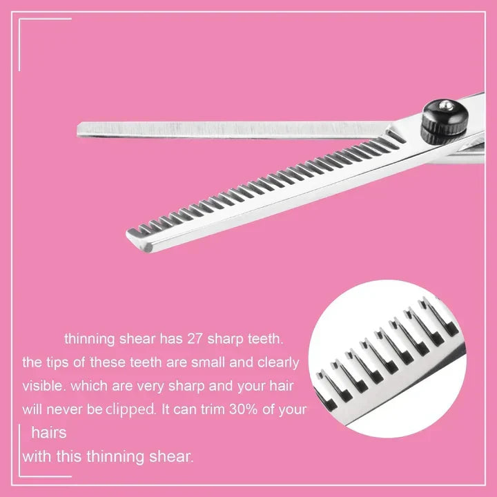Kit de ciseaux de coiffure, coupe et effilage, avec étui