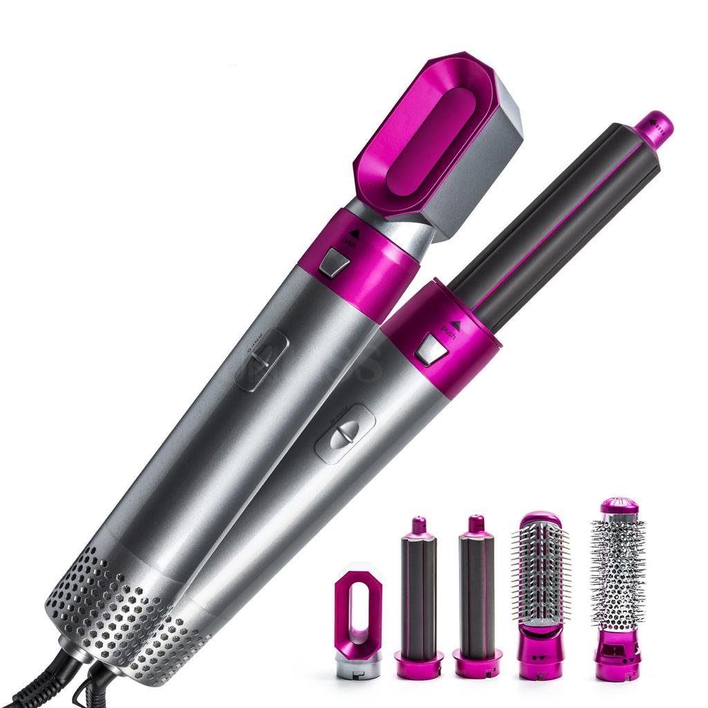 Brosse soufflante à embouts interchangeables, quatre coloris, magenta