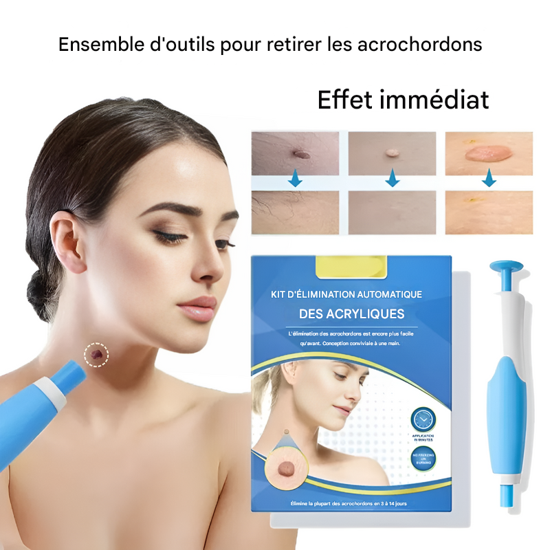 Kit par le froid pour acrochordons, deux appareils et embouts