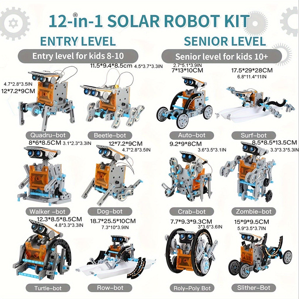 Kit robot solaire 13 en 1 à construire, dès 8 ans