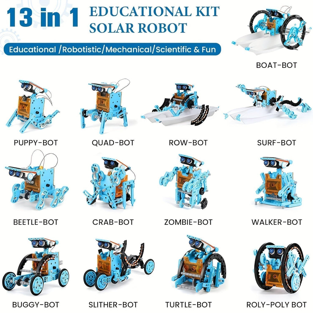 Kit robot solaire 13 en 1 à construire, dès 8 ans