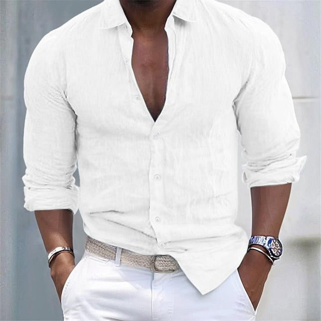 Chemise homme d'été, coupe décontractée, six coloris, blanc
