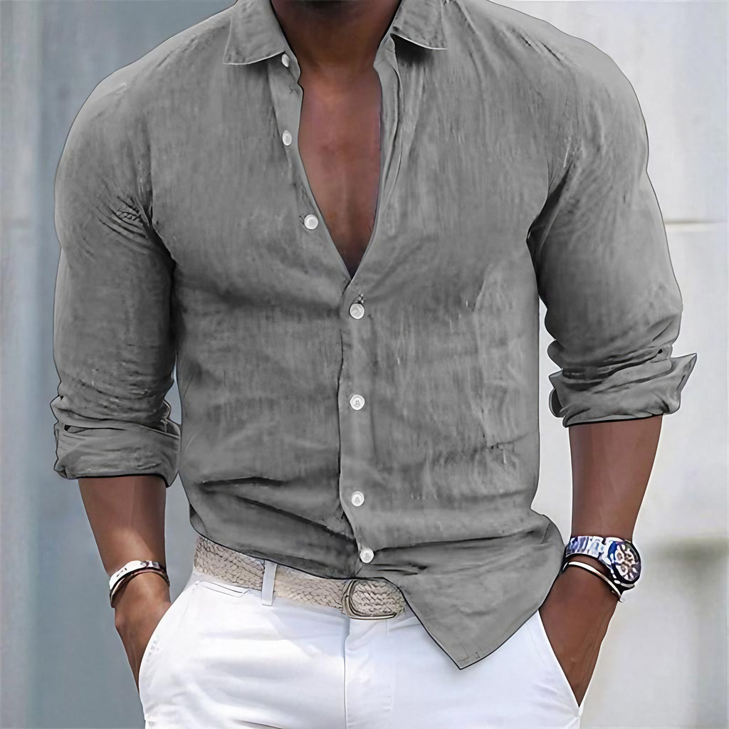 Chemise homme d'été, coupe décontractée, six coloris, gris