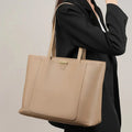 Sac à main femme en cuir, deux compartiments, beige ou gris, beige