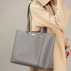 Sac à main femme en cuir, deux compartiments, beige ou gris, gris