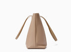 Sac à main femme en cuir, deux compartiments, beige ou gris