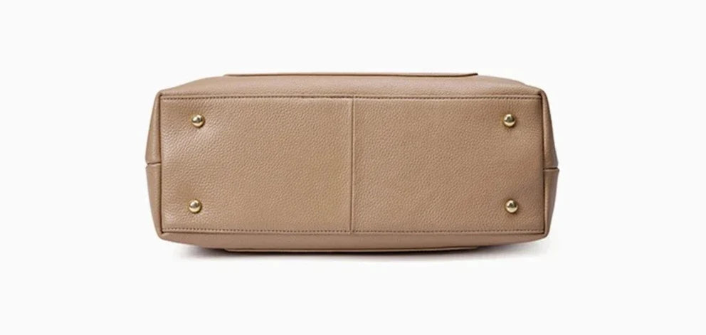 Sac à main femme en cuir, deux compartiments, beige ou gris
