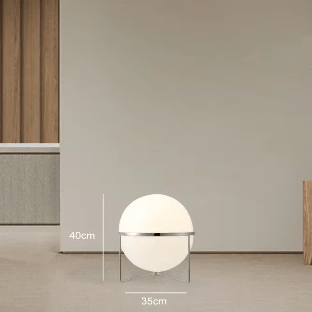 Lampadaire à boules blanches, acier brossé, une ou deux sphères, blanc