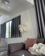 Lampadaire en plumes forme palmier, avec plateau, 115 ou 160 cm