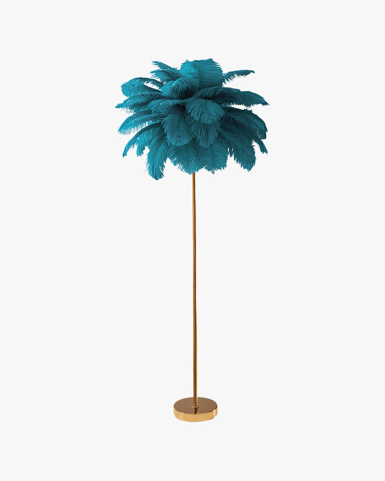 Lampadaire en plumes forme palmier, avec plateau, 115 ou 160 cm