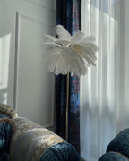 Lampadaire en plumes forme palmier, avec plateau, 115 ou 160 cm