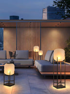 Lampadaire d'extérieur solaire ou filaire, acier et verre, IP65
