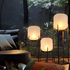 Lampadaire d'extérieur solaire ou filaire, acier et verre, IP65