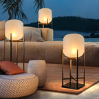 Lampadaire d'extérieur solaire ou filaire, acier et verre, IP65