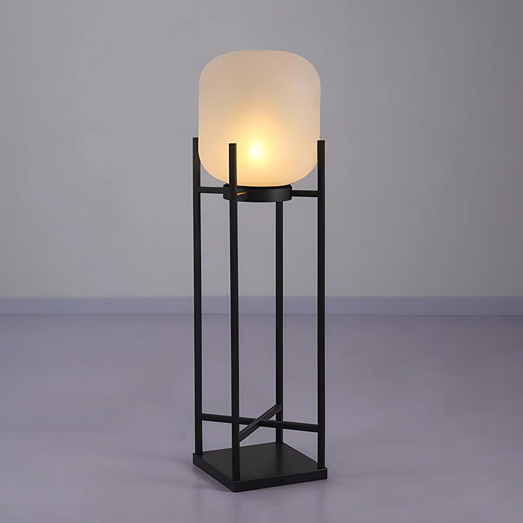 Lampadaire d'extérieur solaire ou filaire, acier et verre, IP65