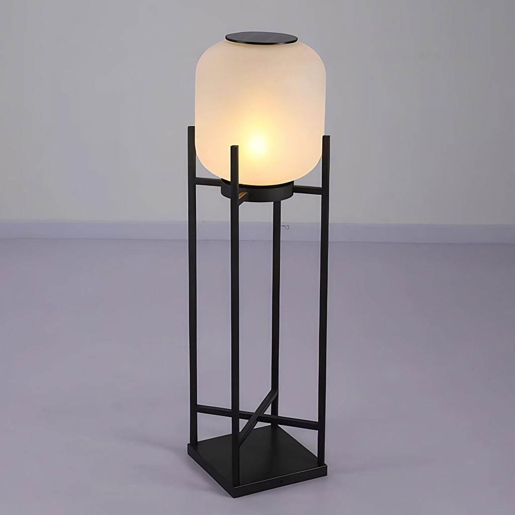 Lampadaire d'extérieur solaire ou filaire, acier et verre, IP65