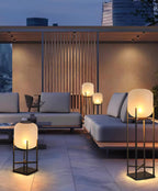 Lampadaire d'extérieur solaire ou filaire, acier et verre, IP65