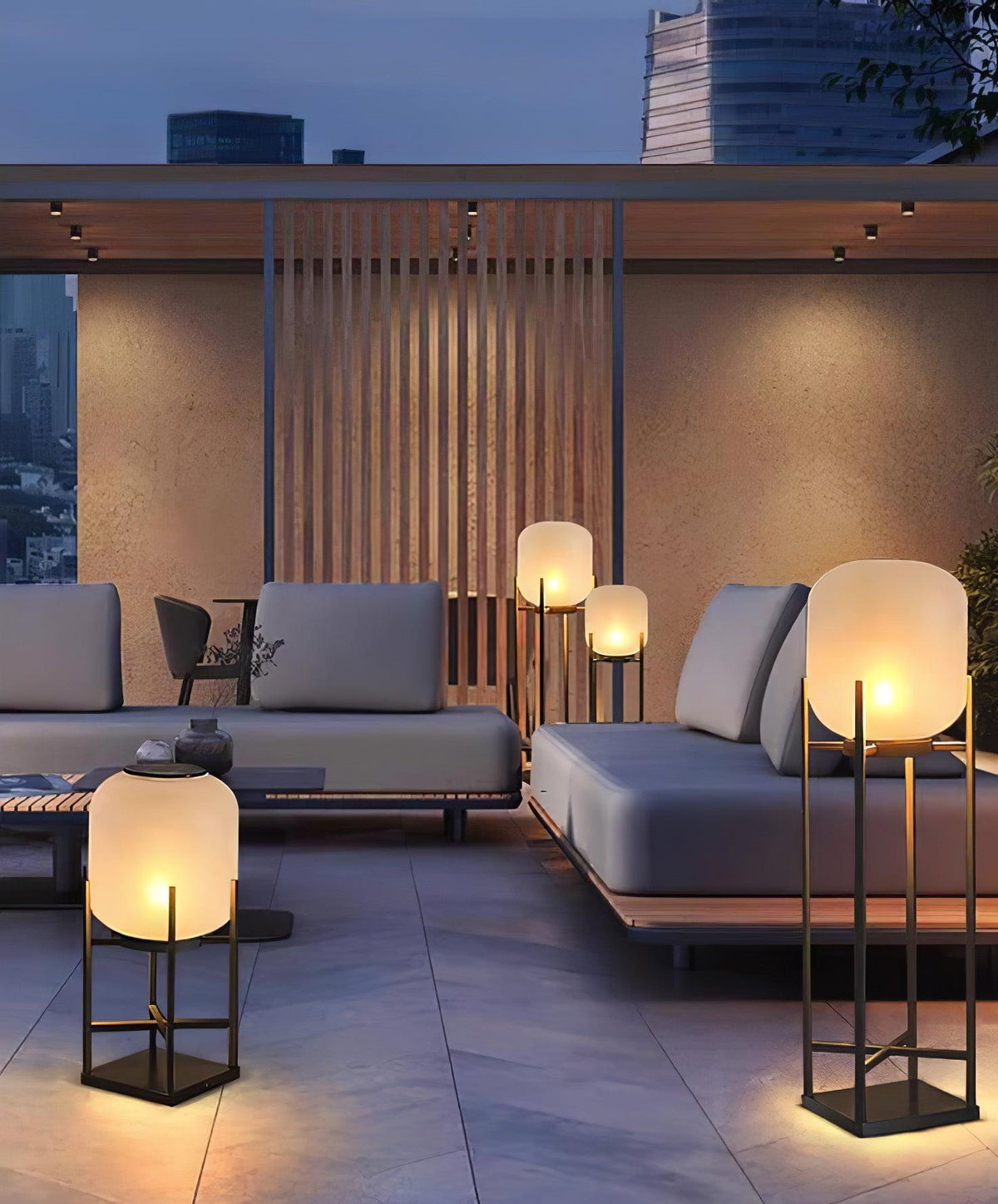 Lampadaire d'extérieur solaire ou filaire, acier et verre, IP65